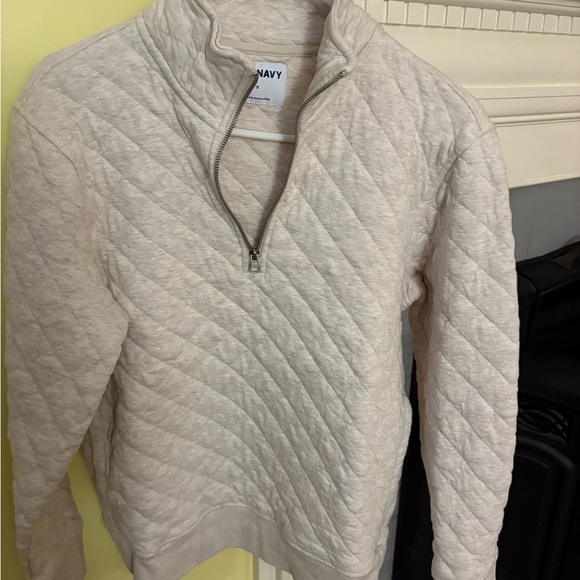 Old Navy Beige Quilted Half-Zip Top - Picture 1 of 4